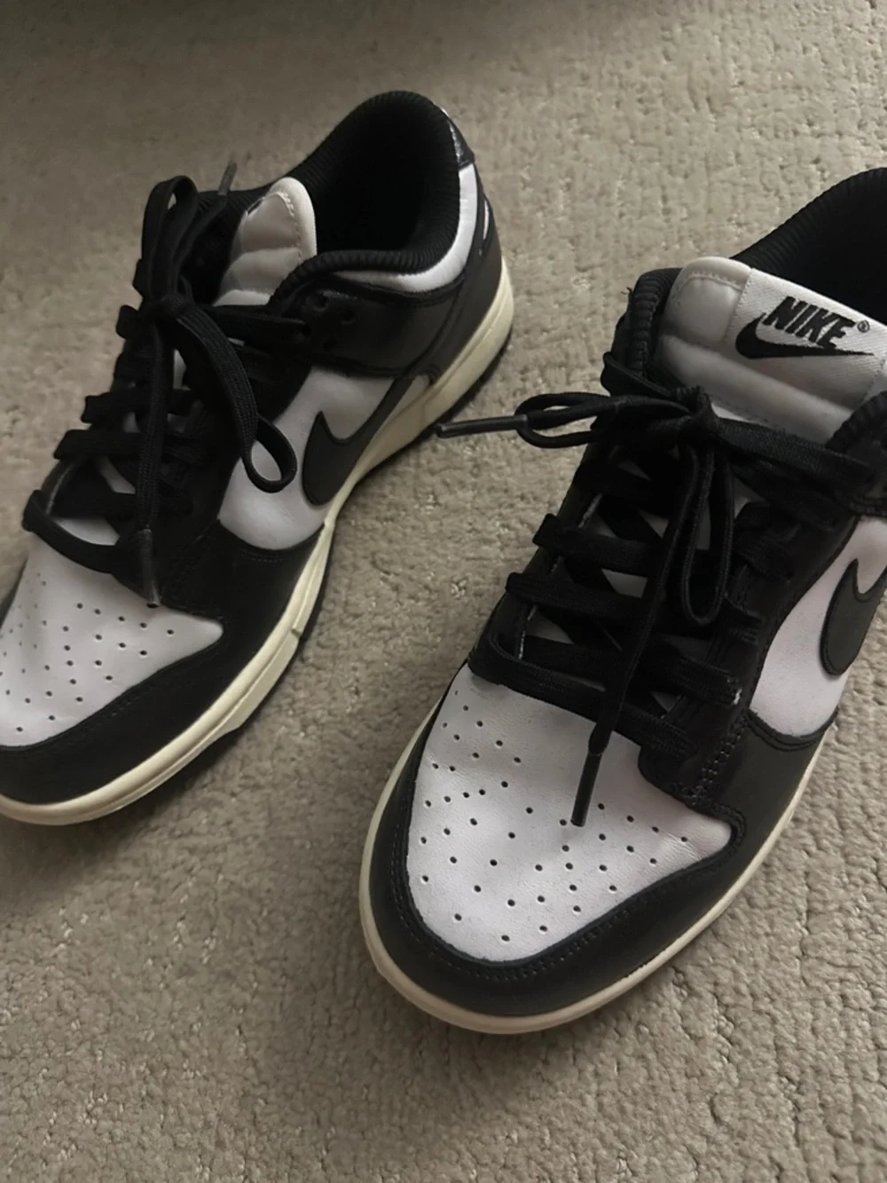 Nike Black & White Vintage Panda Dunk Sneakers - Picture 2 of 6